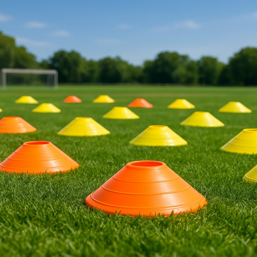 Soccer drills with cones